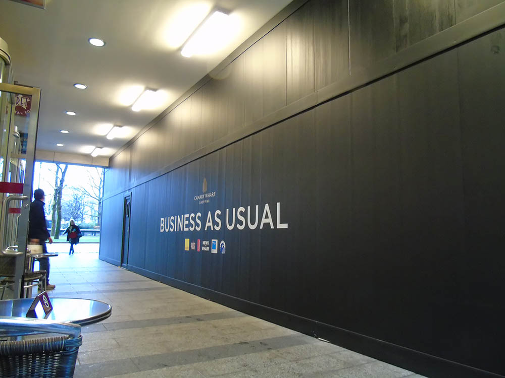 black coloured hoarding boards